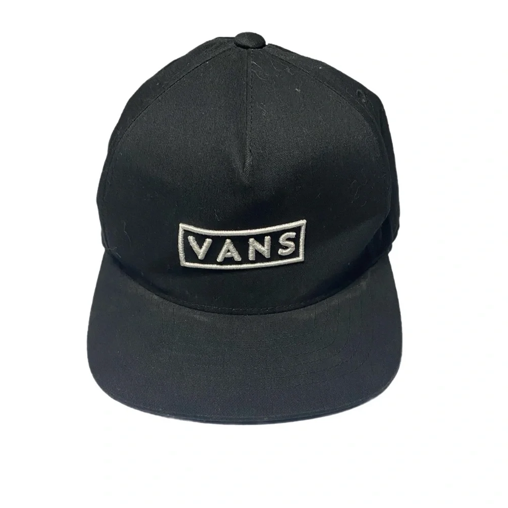 Vans Youth Black and White Logo Adjustable Cap
